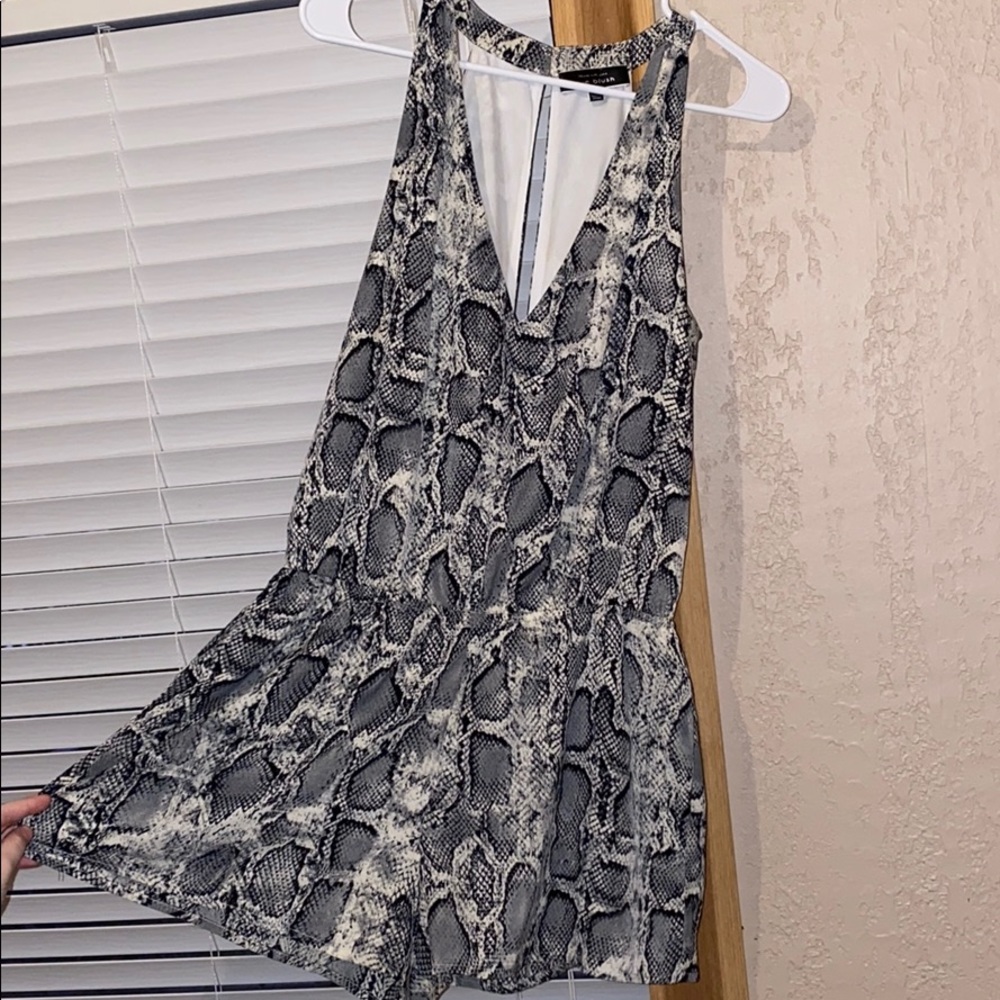 Snake skin romper with pockets